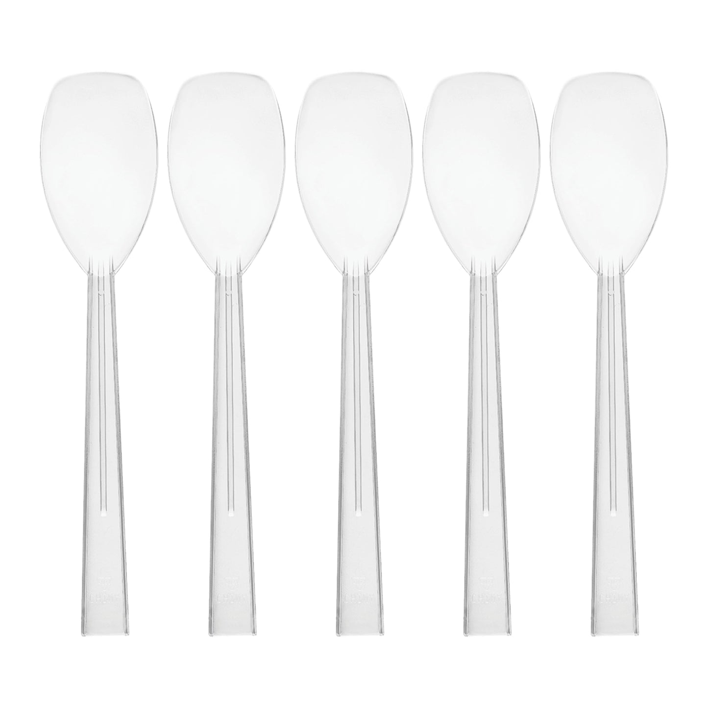 Party Essentials Hard Plastic 9" Serving Spoons, Clear, 12 Count
