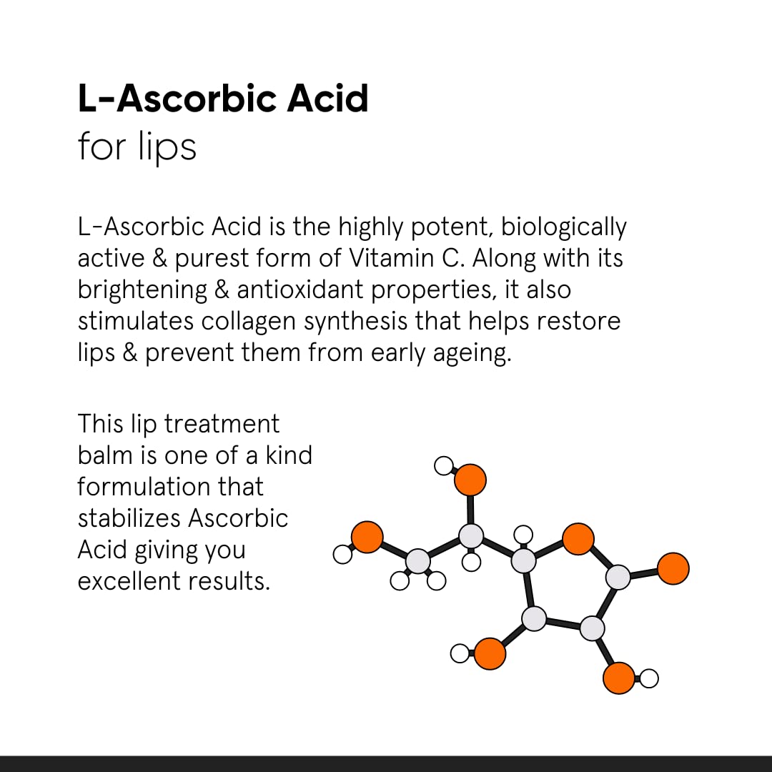 Minimalist Lip Brightening Lip Balm | L-Ascorbic Acid 8% with Vitamin E, Radianskin & Glycerine | For Smoker Lips| Women & Men | 0.42 Oz / 12 gm
