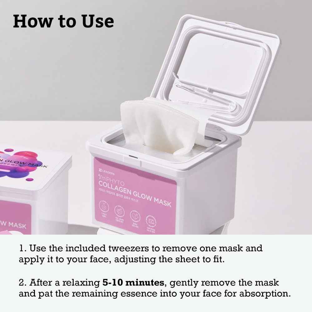 I'MPHYTO Collagen Glow Mask (220 ml, 20 Masks) - Revitalize Your Skin with Plant-Derived Pseudo Collagen and Phyto Vitamins