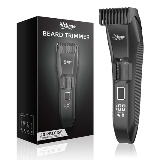 REHOYO Beard Trimmer for Men, Waterproof Hair Clippers with Stainless Steel Blades for Beard