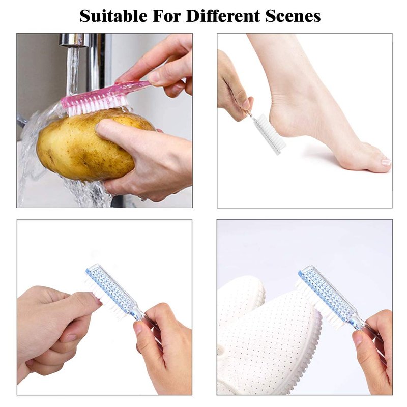 Nail Brush, 10 Pieces Fingernail Brush with Handle Grip, Multicolor Nail Brushes for Cleaning, Nail Scrub Brush for Toes and Nails Cleaner Men and Women