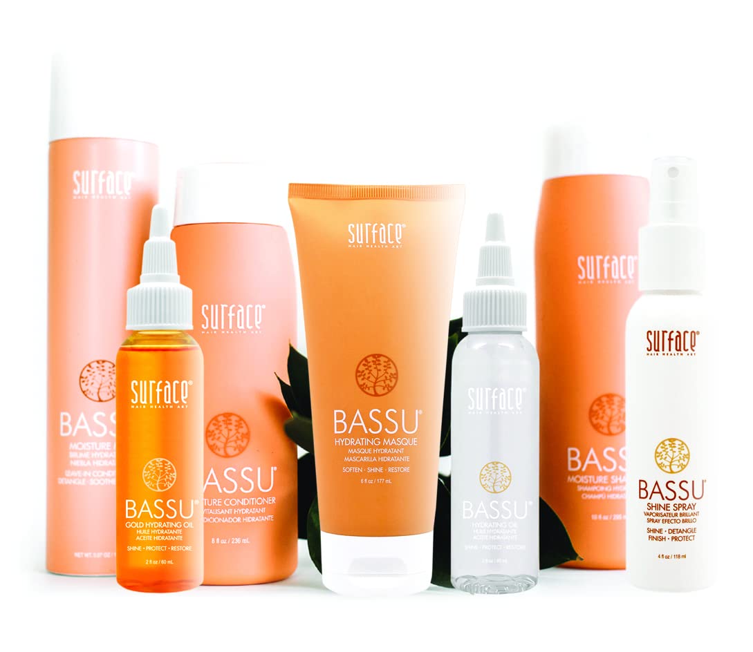 Surface Hair - Bassu Moisture Mist Leave-In Conditoner– Cleanses, Moisturizes, and Provides Sulfate Free Shine - 6oz
