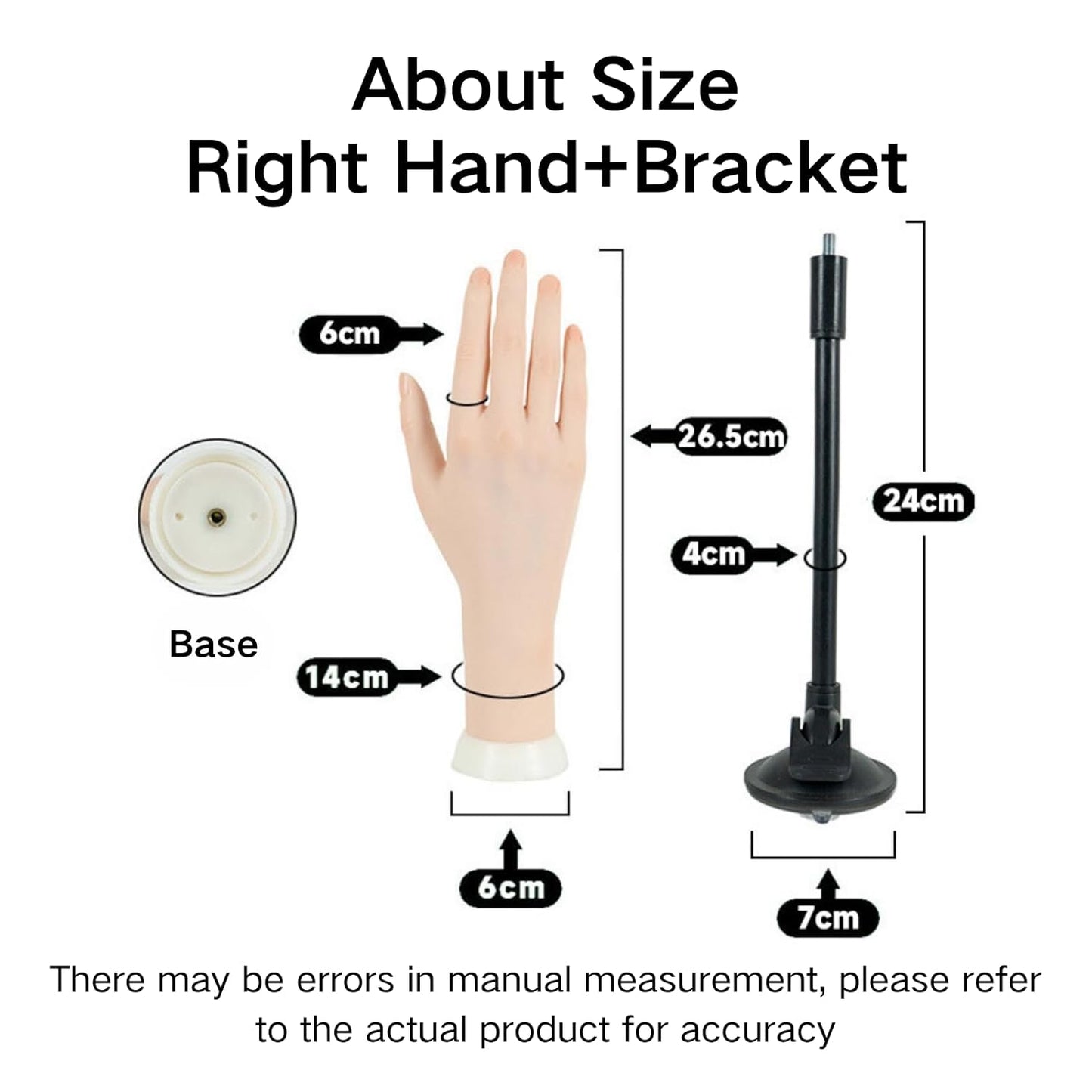 Realistic Nail Practice Hand - Flexible & Bendable Training Tool for Nail Art | Includes Holder & Display Stand