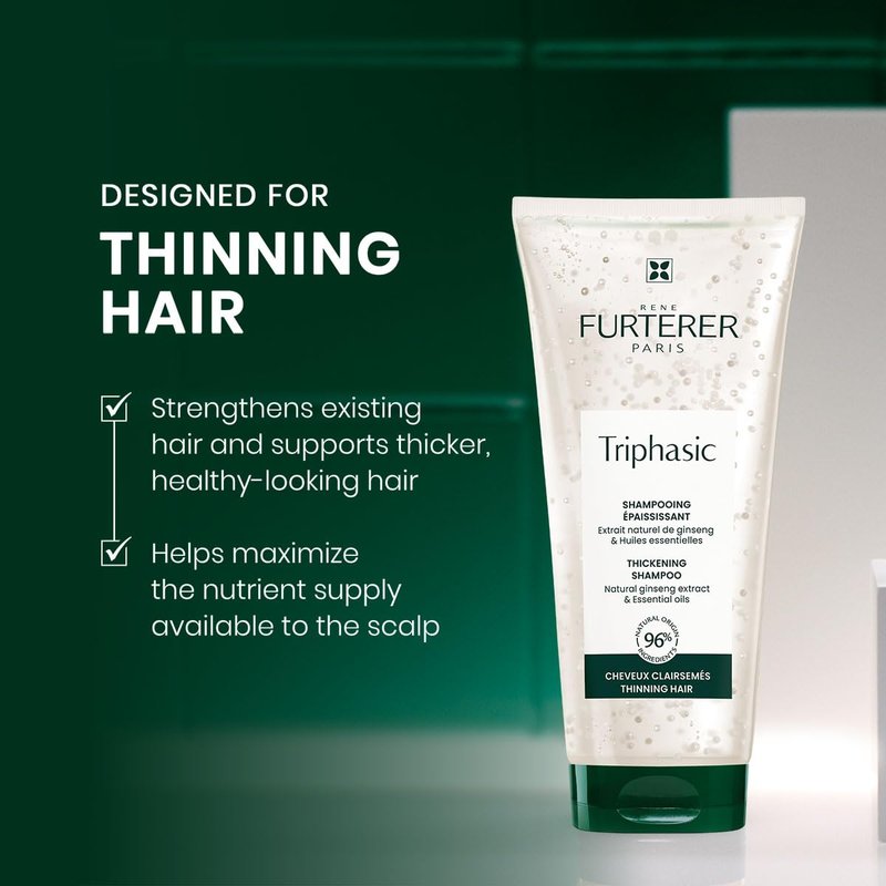 Rene Furterer TRIPHASIC Thickening Shampoo | Thinning Hair Solution with Rosemary Oil - Color Safe, Unisex