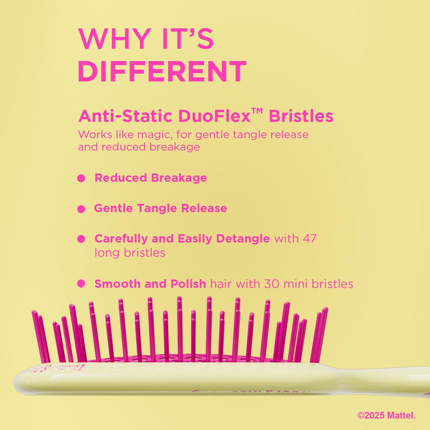 UNbrush Barbie Detangling Brush Duo - Style Icon - Yellow