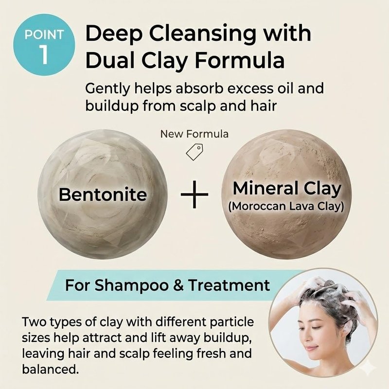 Clayge Smooth Shampoo & Conditioner Refill Set - Clay-Based Moisturizing Hair Care for Dry & Frizzy Hair | 2 Eco-Friendly Pouches, 13.5 fl oz Each