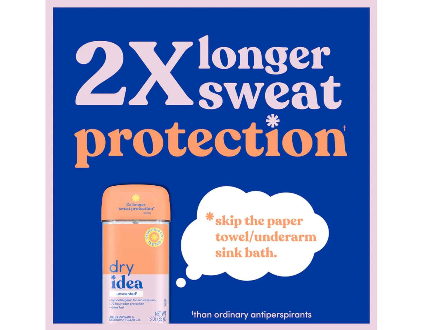 Dry Idea Unscented Gel Antiperspirant Deodorant 3 Ounce (Pack of 3)
