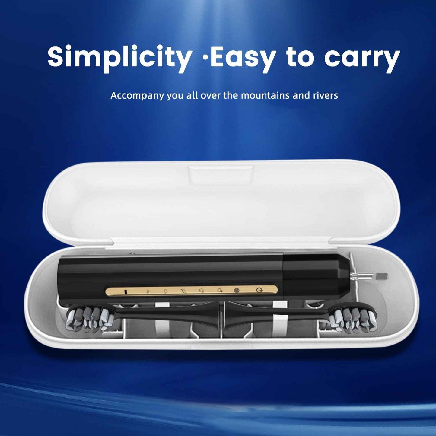 Lumivoid Sonic Electric Toothbrush with 10 Brush Heads for Adults and Children, Up to 30 Days on a Single Charge, 5 Modes, Built-in 2-Minute Smart Timer, IPX8 Waterproof Electric Toothbrush (Black)