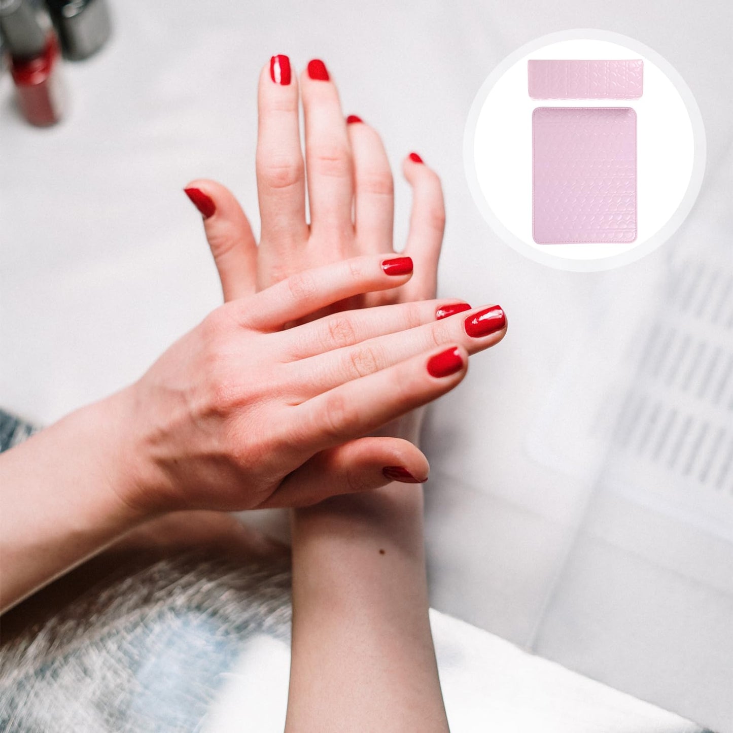Beavorty Manicure Hand Pillow Wrist Rest Cushion Waterproof Nail Art Arm Support for Salon Use 14.76X11.41X0.39 Inch Comfortable Nail Tech Accessory