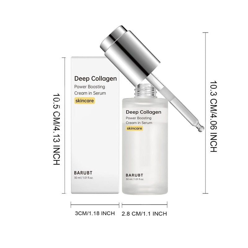 Deep Collagen Anti Wrinkle Cream in Serum 30ml, Deep Moisturizing Essence with Hyaluronic Acid For Soft/Smooth Skin, Reduces Dryness & Fine Lines, Boosts Elasticity (2PCS)