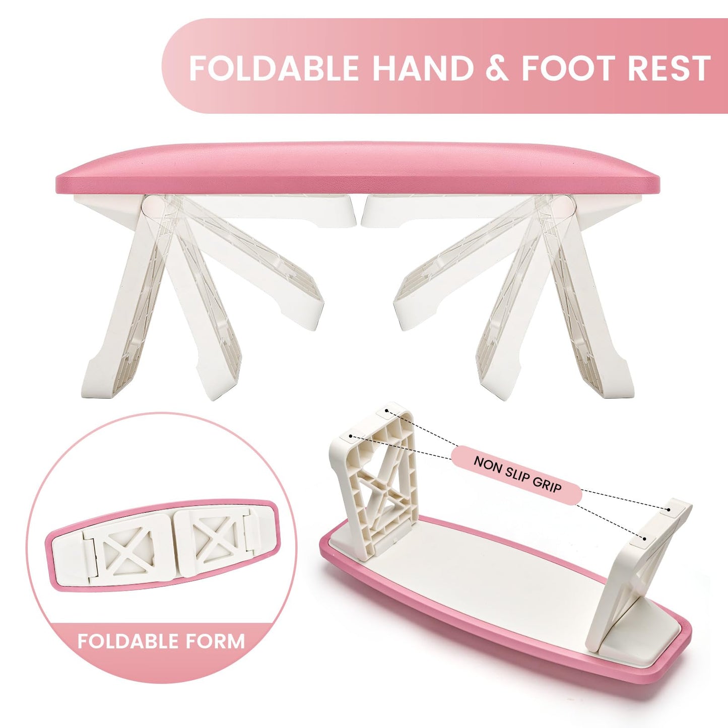 Nail Arm Rest for Nails Tech Must Have, 15.2 Inches Large Foldable Hand Rest Foot Stand Cushion Pillow for Clients, Manis & Pedis Supplies for Nail Stations