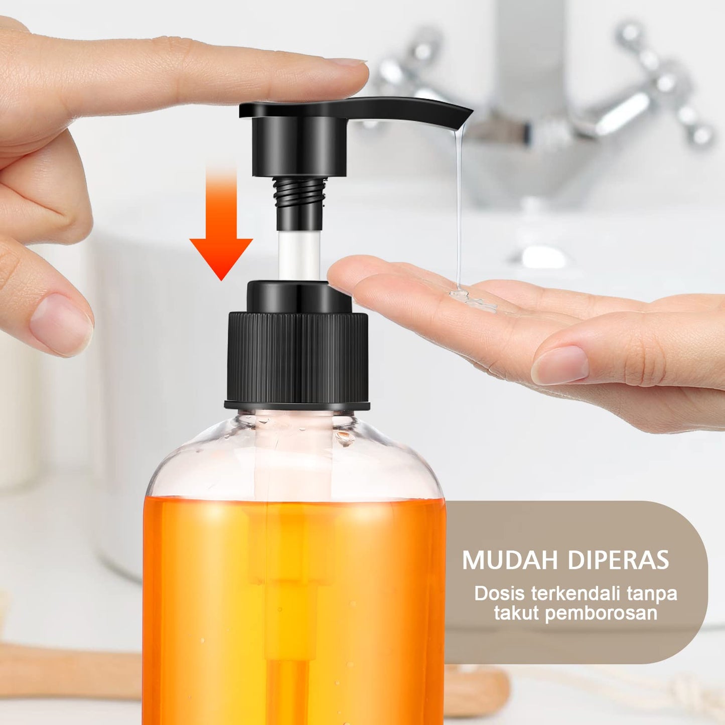16 Pcs Empty Shampoo Bottles Plastic Pump Bottles Liquid Dish Soap Dispenser Refillable Shampoo Dispenser for Shower Wall Shampoo and Conditioner Dispenser for Bathroom Kitchen (250 ML/ 8.5 OZ)
