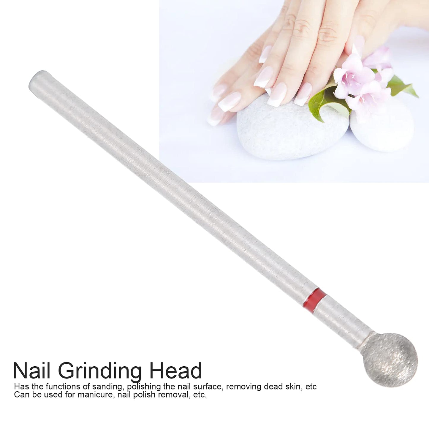 Practical Nail Drill Bits, 50Pcs Nail Polishing Grind Head Replacement Accessory Manicure Tool For Acrylic Gel Nails Cuticle Clean Pedicure (F-5.0mm)