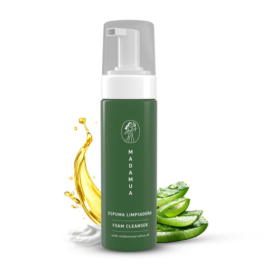 Organic Facial Foam, Gentle Oxygenating Foaming Face Wash for Women | Natural & Hydrating Facial Cleanser for Deep Cleaning | Organic Face Wash for Women | Foaming Travel Millennial Olive Oil Cleanser