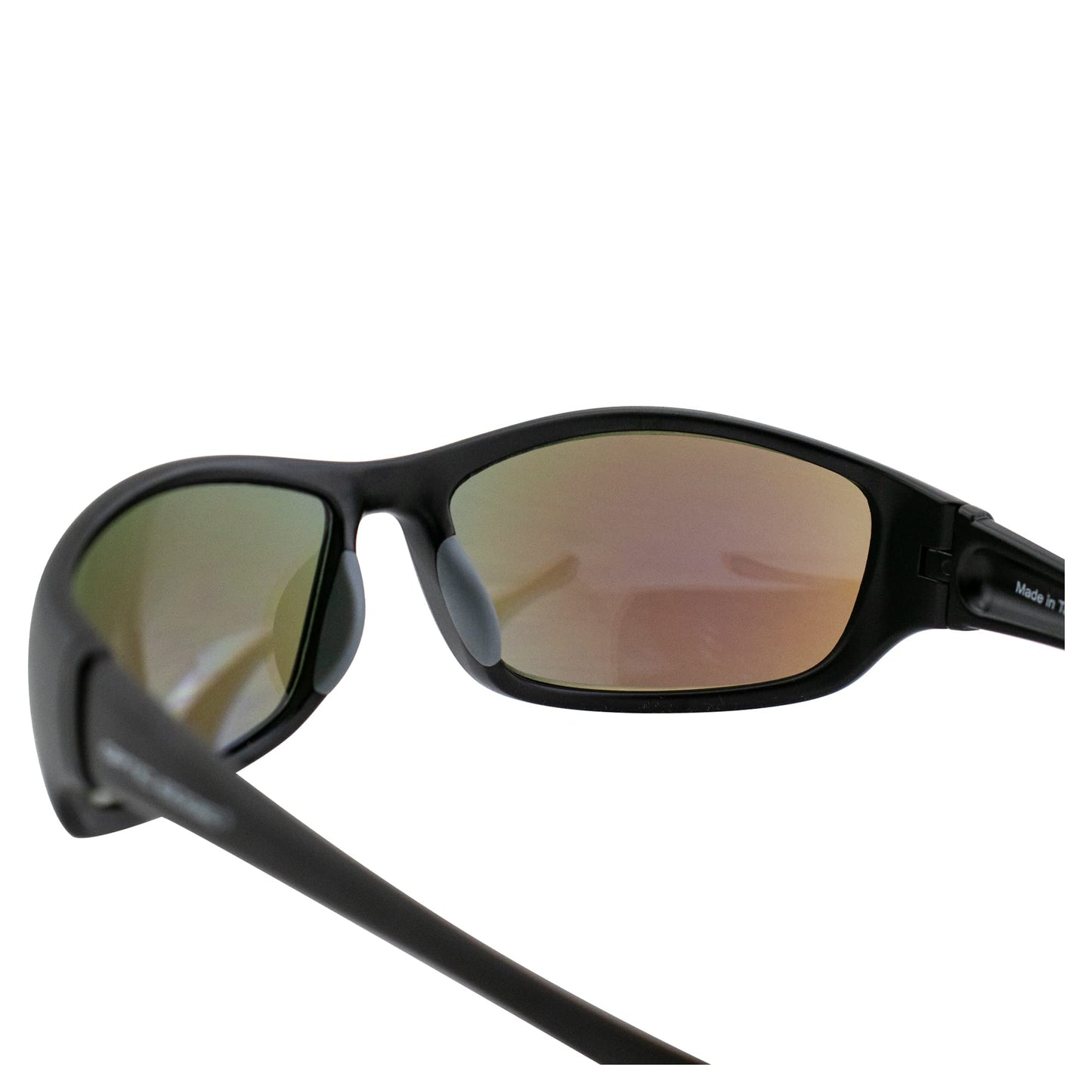 Optic Edge Overdrive Sports & Motorcycle Sunglasses for Men or Women w/Black Frame & Ice Blue Mirror Lens
