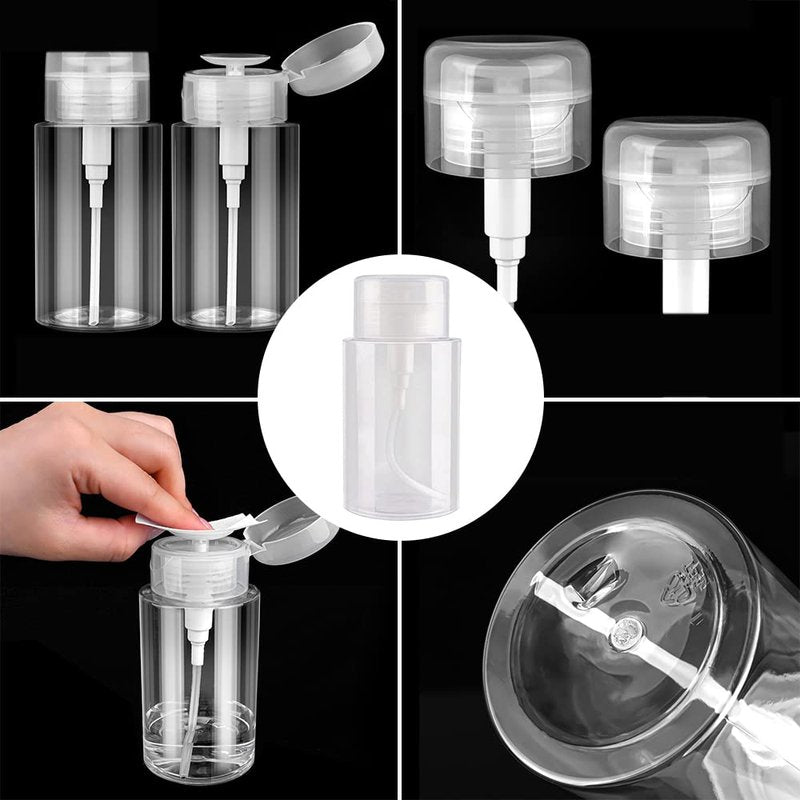 Nail Polish Gel Remover Tools Kit, Soak Off Cap Clip, 200ml Dispenser Bottle, UV Gel Polish Cuticle Pusher, 600 PCS Cotton Pads, Handle Brushes, 100/180 Nail File, Buffer Block, Finger Separators