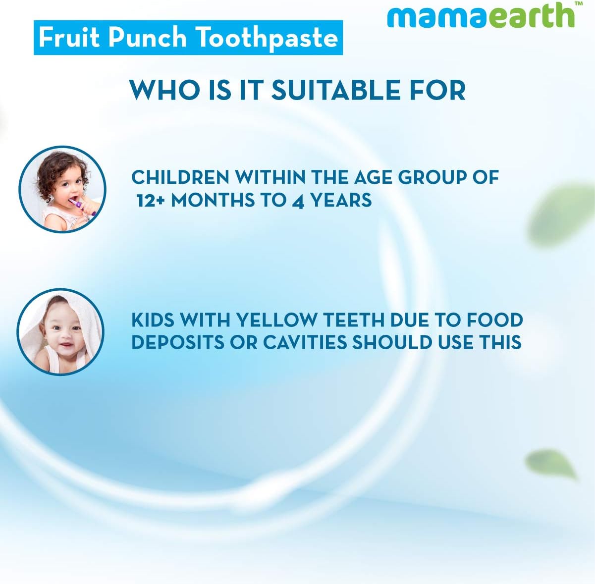 Natural Mixed Fruit Baby Toothpaste - Fluoride Free, Gently Cleans Teeth & Gums | Safe for Ages 1-4 | 1.76 Oz