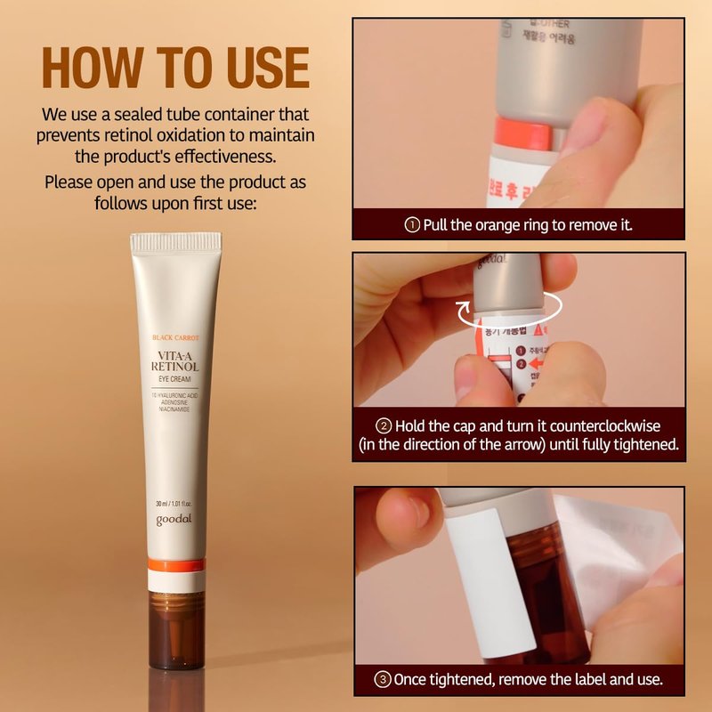 Black Carrot Vita-A Retinol Eye Cream - Smoothing Daily Under Eye Treatment | K-Beauty Skincare