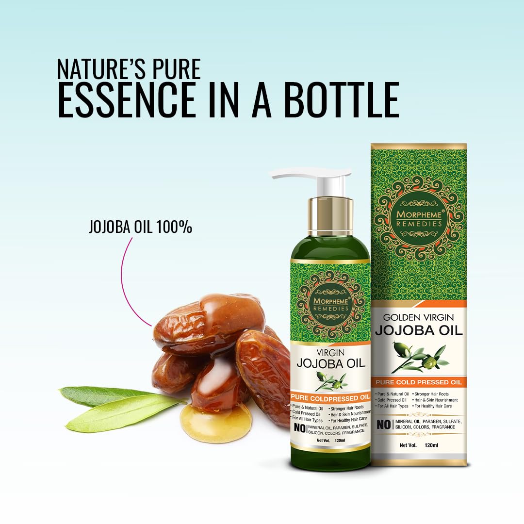 Morpheme Remedies Jojoba Oil - Cold Pressed Virgin Oil for Skin & Hair | 120ml