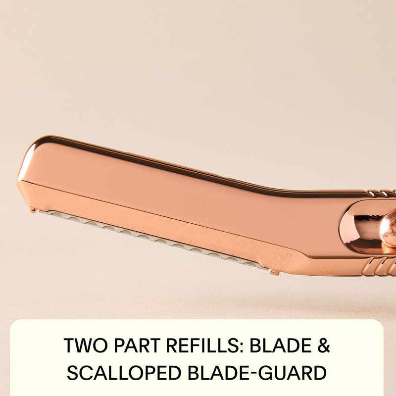 Leaf Shave | Leaf Dermaplaner, All-Metal Reusable Dermaplane Razor and Exfoliating Tool for Women, Includes Precision Clip and Two Refills - Black
