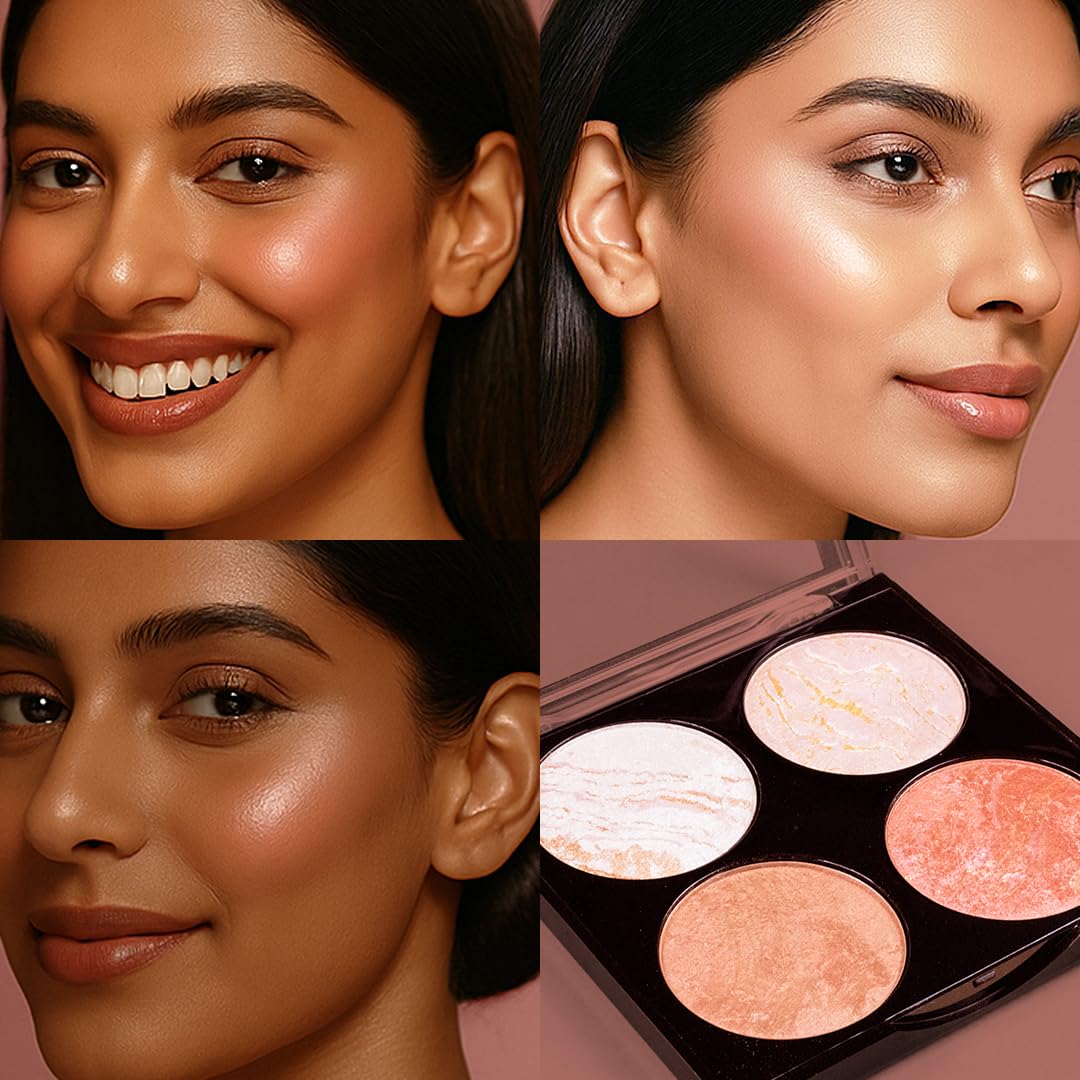 Makeup Revolution Cheek Kit, Take A Breather: 12 Shimmery Pink & Beige Cheek Shades in a Compact Palette