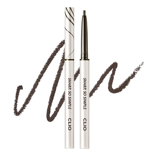 CLIO Sharp So Simple Waterproof Pencil Liner, 2mm Ultra-Slim Thin Precision Tip, Tug Free Glide, Smudge Proof Long Wear Formula, Safe for Sensitive Eyes, Easy Control For Daily Makeup(003 Black Brown)