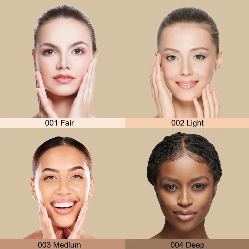 Baked Blush Highlight Bronze Powder 3-in-1 Contour Palette Sculpt Satin Silky Smooth Makeup Palettes Powder (001-Fair)
