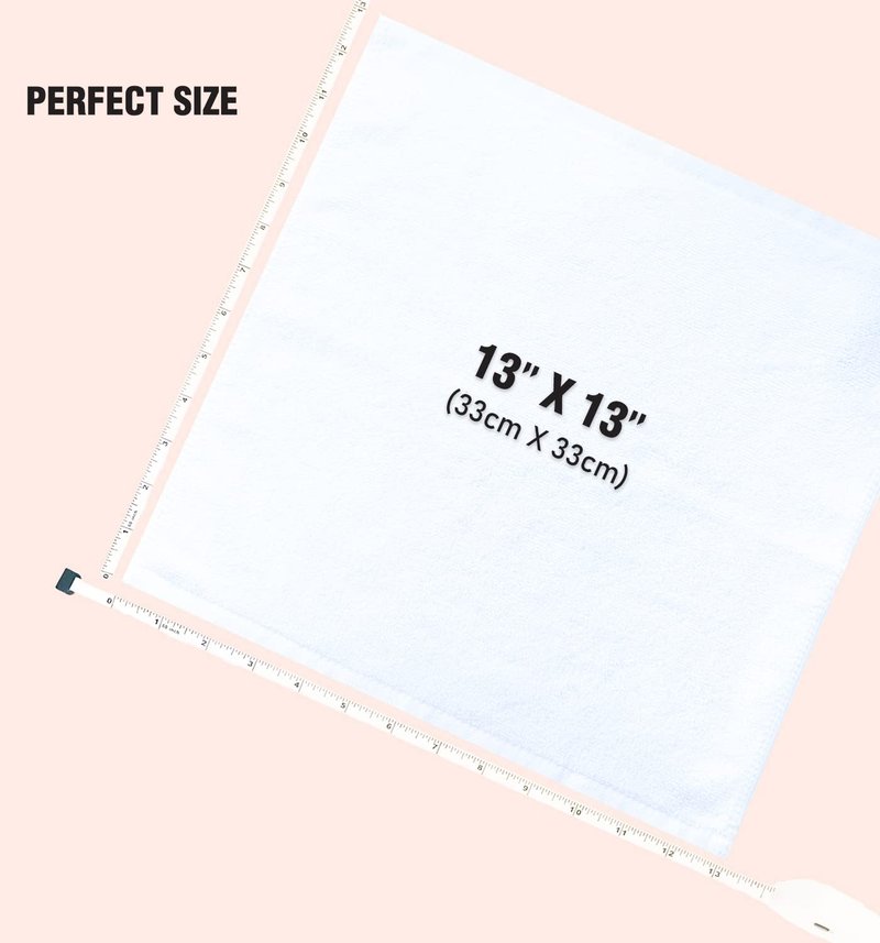 SUMMERMIA 12 Pack Washcloths 13" x 13" - Soft Wash Cloths for Your Face Towel, Viscose derived from Bamboo & Cotton Blend Wash Cloths for Your Body (White)