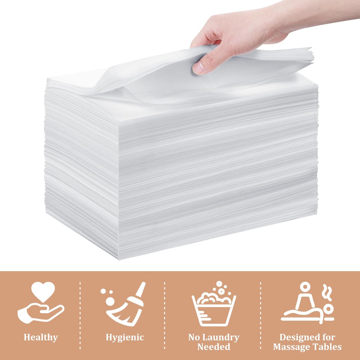 Disposable Bed Sheets 100 Pcs 31"x 71" Massage Table Cover Non Woven Fabric SPA Sheet Breathable for Massage Beauty Tattoo(White)