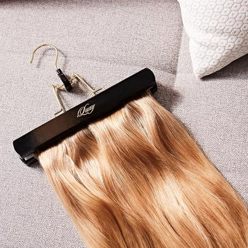 Luxy Hair Extensions Carrier with Bamboo Hanger ? Organic Cotton & Hemp Hair Extension Travel Case, Storage Bag & Organizer for Clip-In Extensions, Wefts (Black)