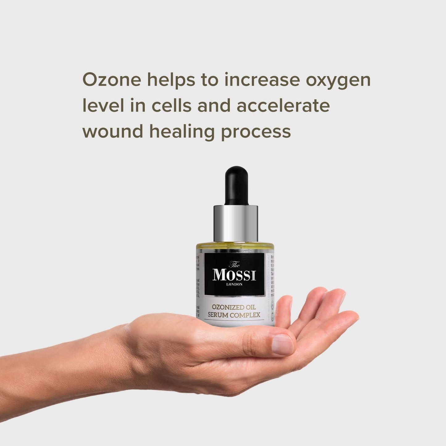 The Mossi London Ozonized Hair & Scalp Oil Serum - 50% Ozonated Olive Oil Treatment for Thicker-Looking Strands - Scalp Serum for Dry Scalp Care & Transplant Aftercare - 30ml