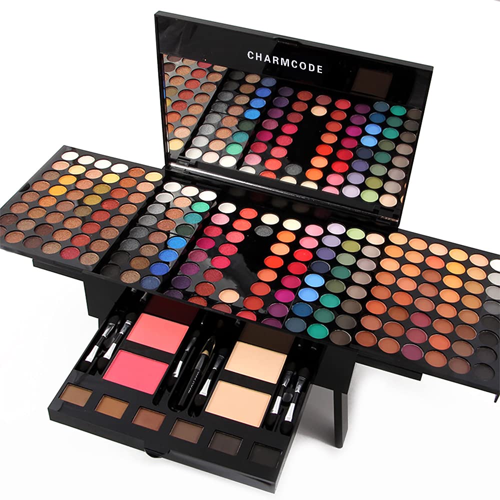 CharmCode 190 Colors Makeup Palette - All-in-One Eyeshadow, Blush, Eyebrow & Concealer Kit | Multicolor