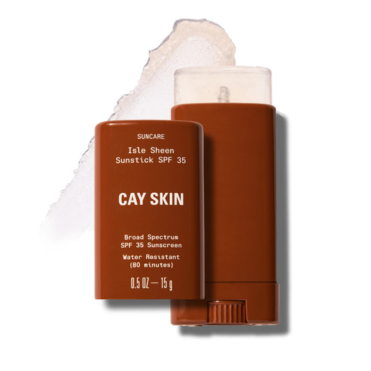 Cay Skin Isle Invisible Sunstick SPF 35 – Travel Size Broad Spectrum Face Sunscreen for On-the-Go Protection – Hydrating, Reef Safe Lotion with Natural Finish for All Skin Types – 0.5 oz