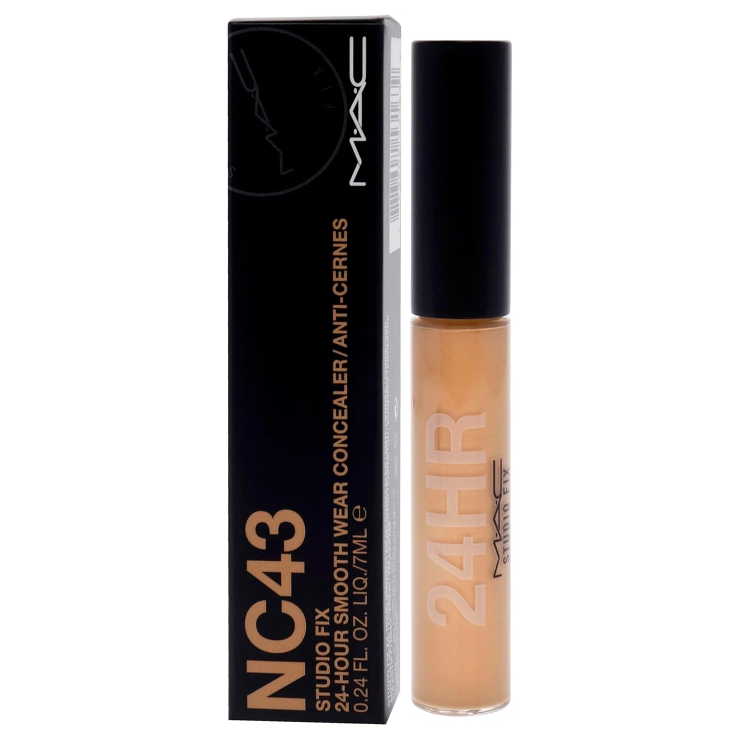 MAC Studio Fix 24-Hour Smooth Wear Concealer - Long-Lasting, Full Coverage | NC43, 0.24 oz