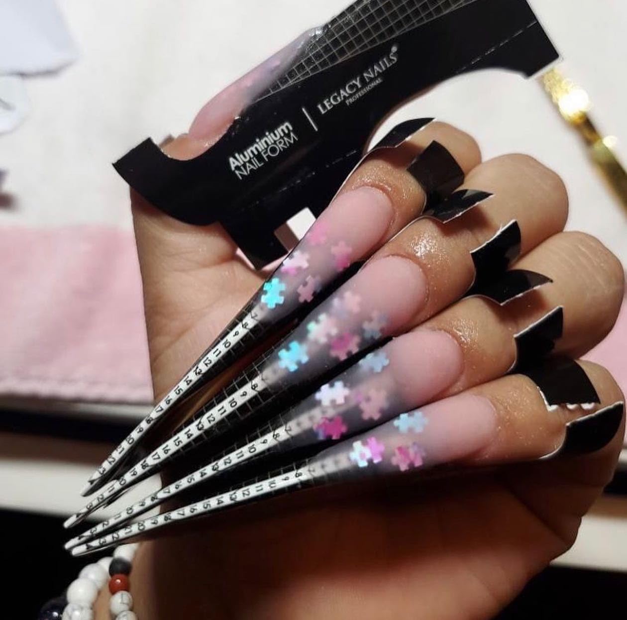 Aluminium Nail Sculpting Forms - 300PCS Acrylic & UV Gel Extension Tips | Extra Large Size for Nail Lengthening