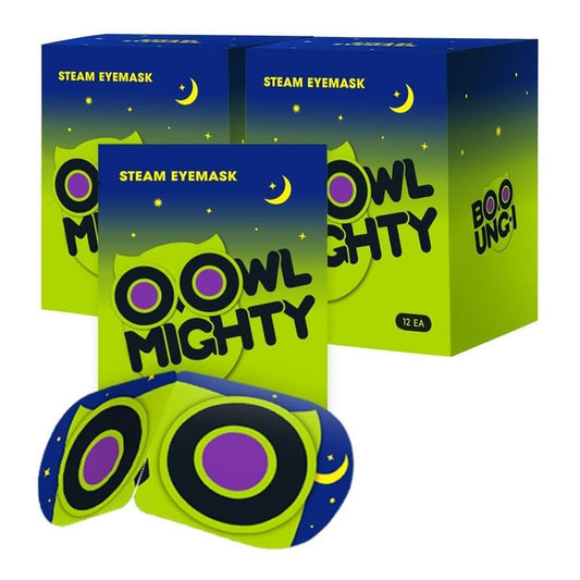 OOwl Mighty Steam Eye Mask, 24 Pack Disposable Self-Heating Warm Compress for Dry Eyes, Puffy Eyes, and Fatigue Relief, Unscented Heated Sleep Mask for Travel, Spa, Home & Gifts for Women & Men