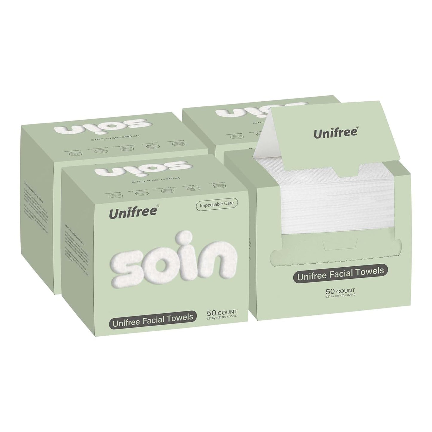 Facial Towels - Large Makeup Remover Towelettes | 11.8 x 9.8 Inch, 200 Count Value Pack