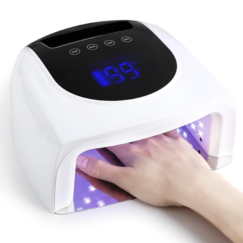 Linssy 96W UV LED Cordless Nail Lamp,Nail Dryer with 42 Beads,UV Light for Gel Nails Manicure for Fingernails & Toenails,Professional LED Nail Lamp for Salons with 4 Timer Settings and Smart Sensor