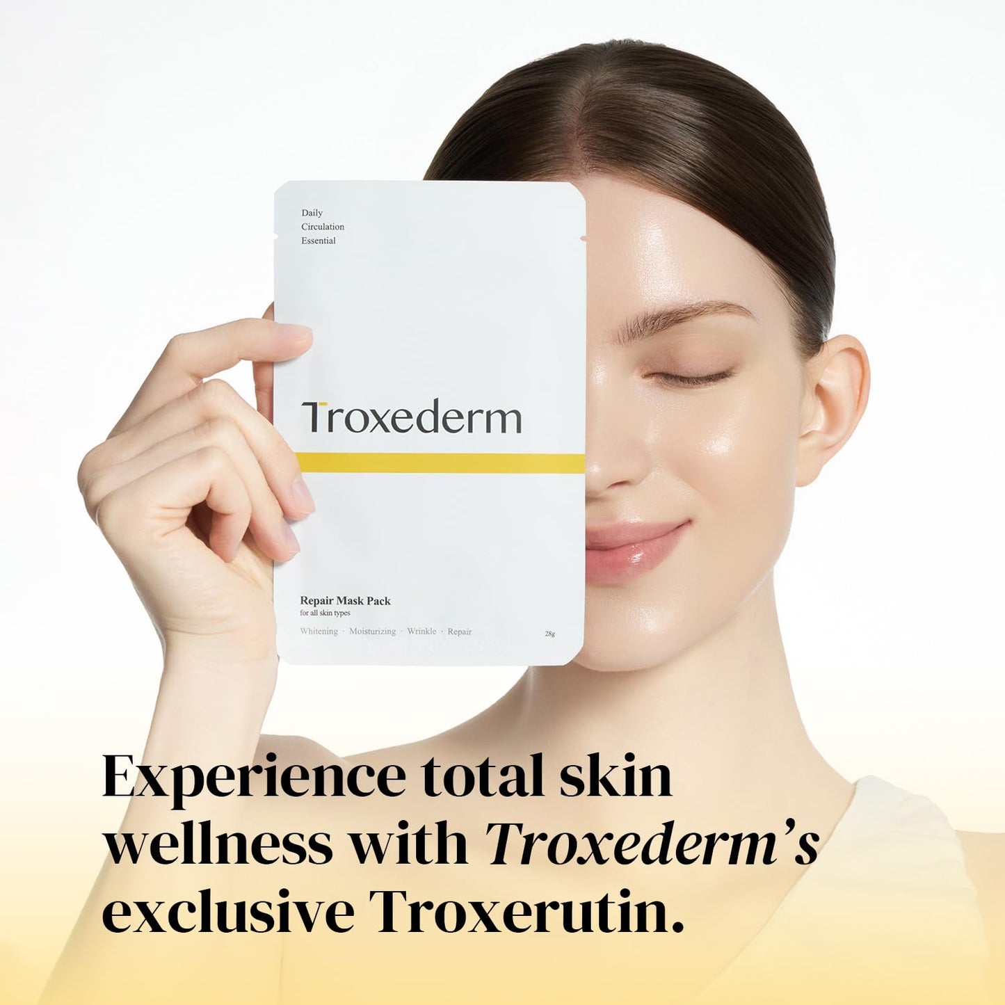 TROXEDERM Repair Facial Mask Set – Korean Moisturizing Sheet Mask with Niacinamide, Troxerutin & Adenosine, Hydrating Face Mask for Barrier Care, Radiant Skin & Daily K-Beauty Self Care, Pack of 5