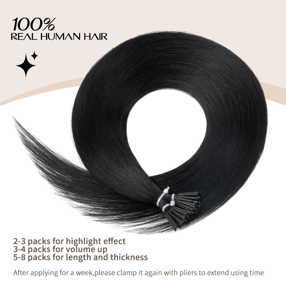 Boymia I Tip Hair Extensions 22 Inch #02 Dark Brown Itip Natural Hair Extensions 50strands 100% Remy Human Hair