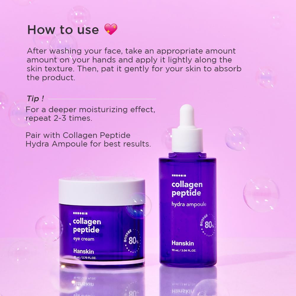 Hanskin Collagen Peptide Hydration Duo – Serum & Eye Cream | Moisturizing & Nourishing Skincare Set for Dry & Dehydrated Skin | Korean Skincare, K-Beauty Bundle