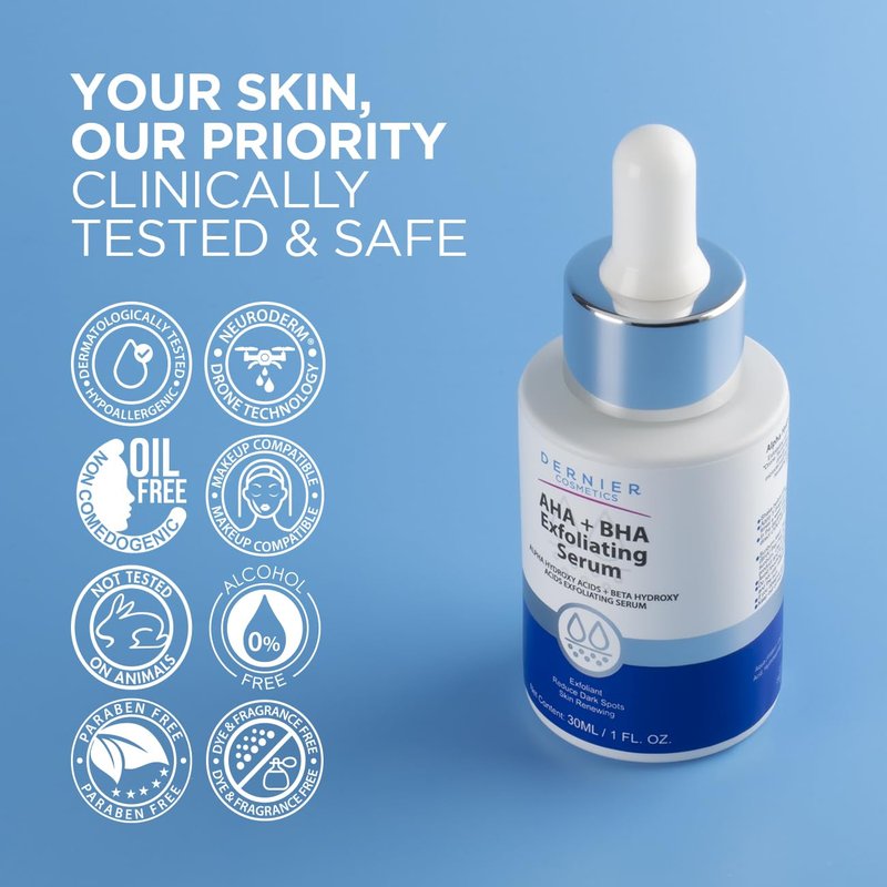 Dernier Exfoliating Serum | AHA + BHA 0.5% for Hyperpigmentation & Pore Minimizing - 1 fl oz