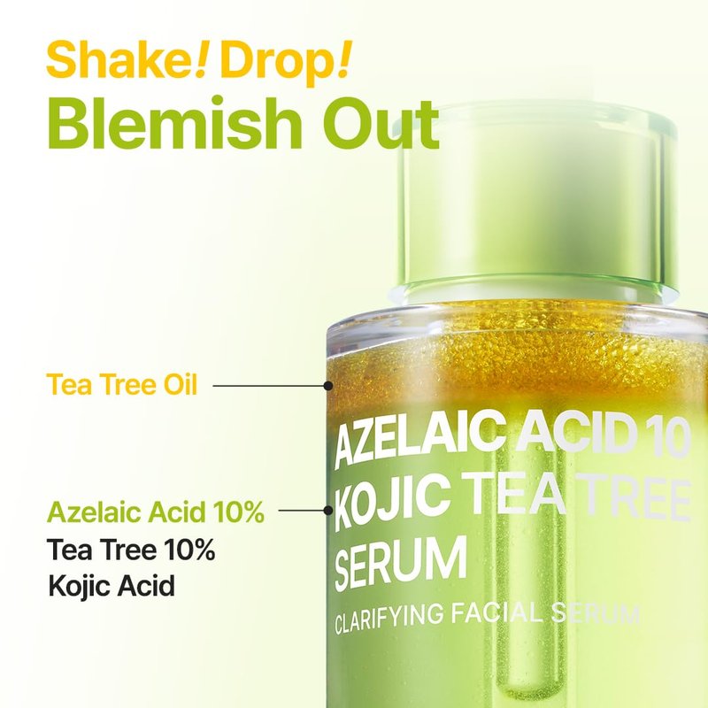 PURITO Azelaic Acid 10% + Kojic Acid + Tea Tree Facial Serum | for Blemish-Prone, Oily & Sensitive Skin | Redness Relief | Korean Skincare, 30mL 1.01 fl.oz