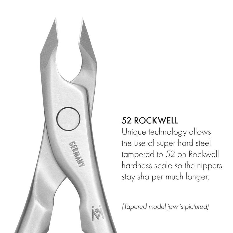 GERMANIKURE Standard Professional Cuticle Trimmer - 3/4 Full Jaw Nipper - Ethically Made in Germany - FINOX Stainless Steel Sharp Cuticle Remover in Leather Case – Manicure Tool, r177, 7mm