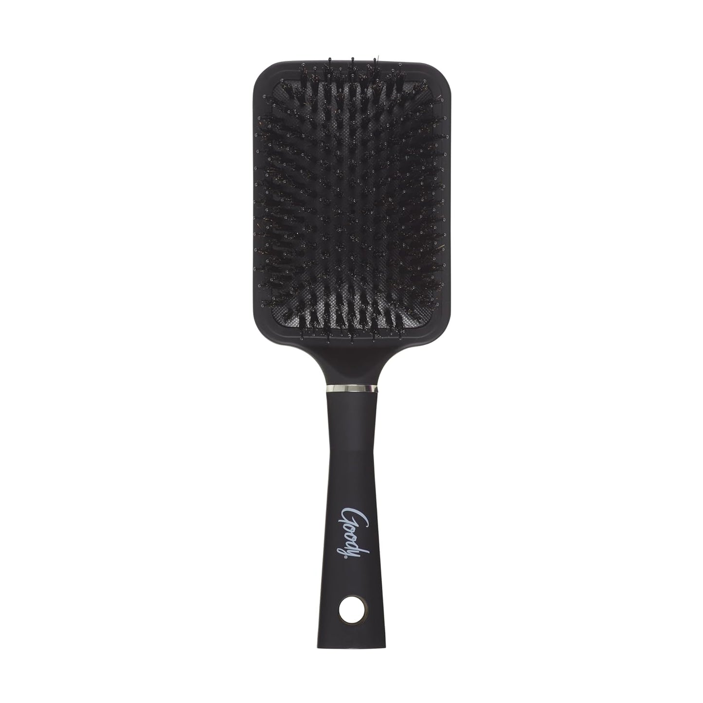Goody Detangle It Paddle Brush - Custom Style Detangler with Nylon & Boar Bristles | Ideal for Thick Hair, Black