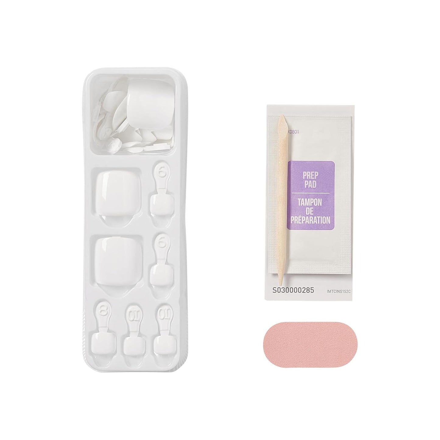 KISS imPRESS Pedicure Press On Toenails, 'Angel Vibes', White, Short Squoval, Pedicure Nail Kit Includes 24 Press On Toenails, Prep Pad, Mini Nail File, & Pedicure Stick