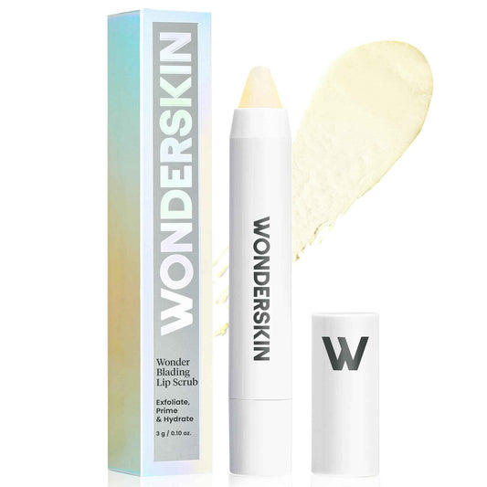 Wonderskin 3-in-1 Lip Scrub Exfoliator & Moisturizer, Lip Exfoliator Scrub, Hydrating Balm for Soft, Nourished, Flake-Free Lips with One-Step Prep, 0.10oz