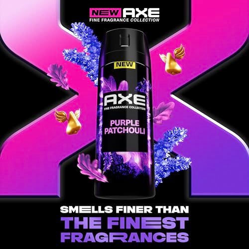 AXE Fine Fragrance Collection Premium Body Spray with 72H Odor Protection Purple Patchouli with Citrus + Oak Essential Oils Aluminum-Free 4 oz