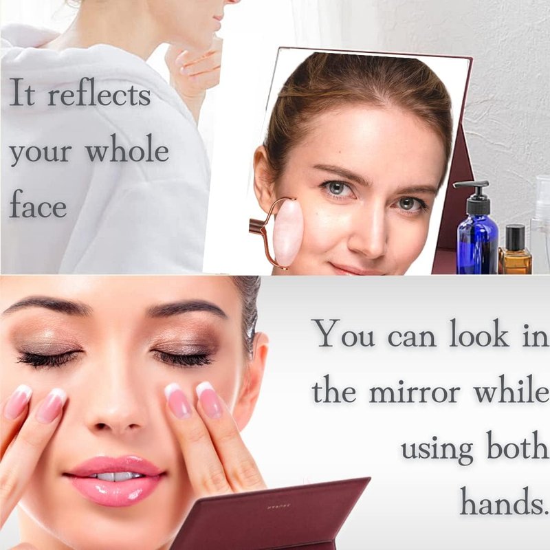 Folding Makeup Mirror - Portable Tabletop Design | Made in Japan, Compact & Stylish