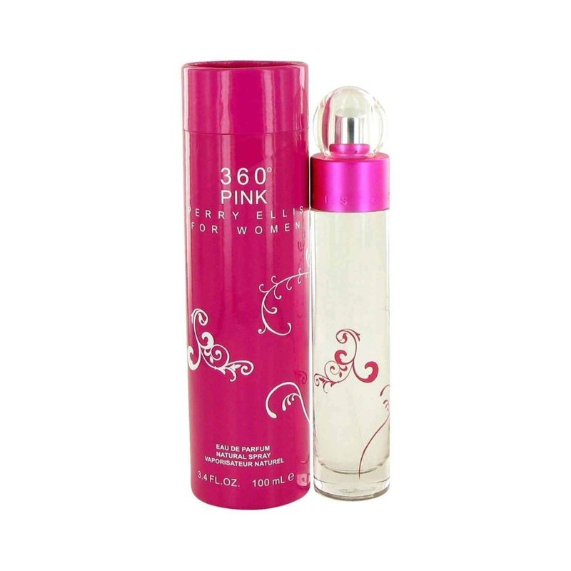 Perry Ellis 360 Pink Eau De Parfum Spray for Women - 3.4 Ounce Floral Fragrance